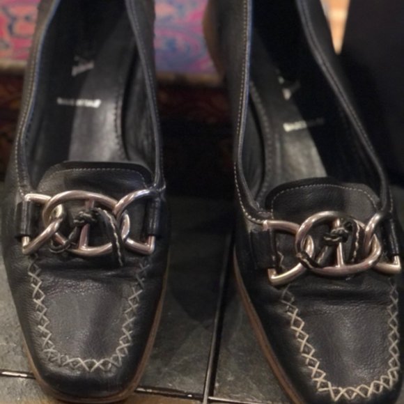 Prada Leather Box Toe Flat Sz 38 Shoe - Picture 2 of 10